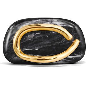 Women's Black PU leather Acrylic Magnetic Buckle High Quality Trendy Clutch
